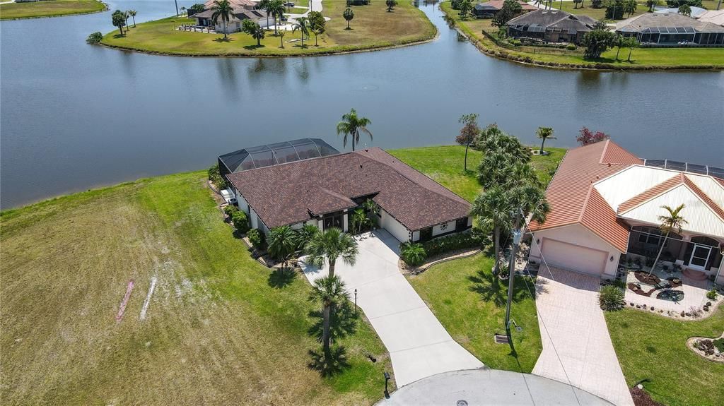Aerial of House and Lake