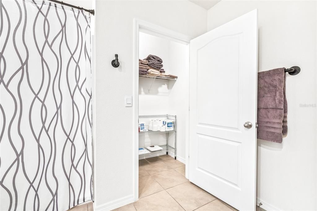 Large Linen Closet in the Master Bathroom
