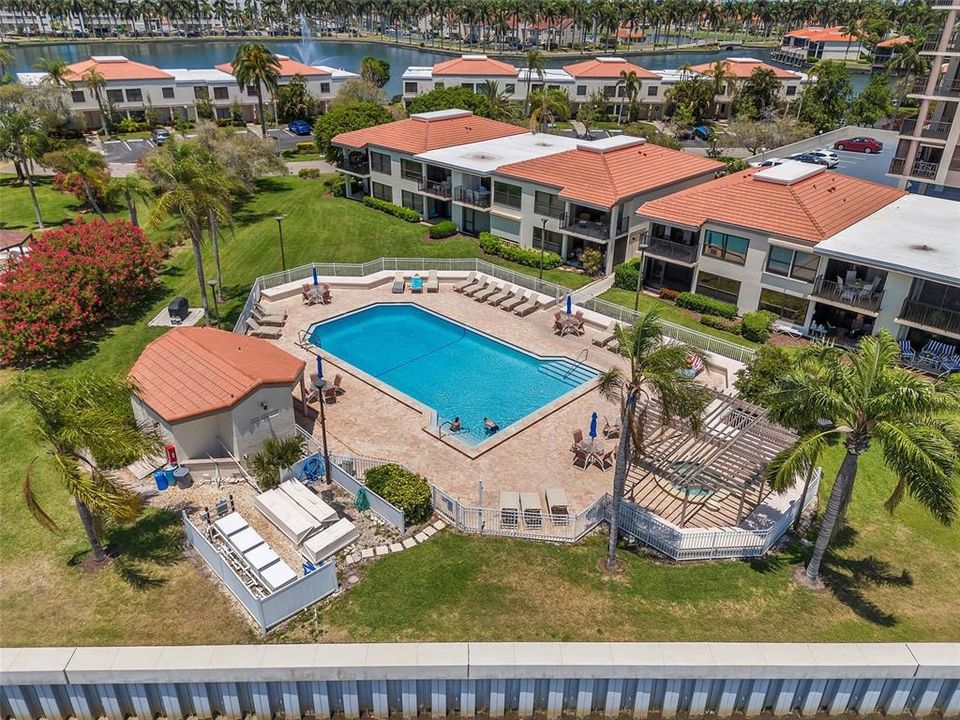 Drone view of pool