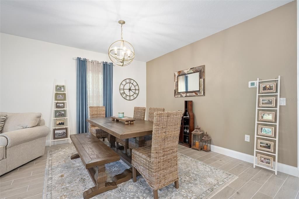 Dining area, contemporary lighting