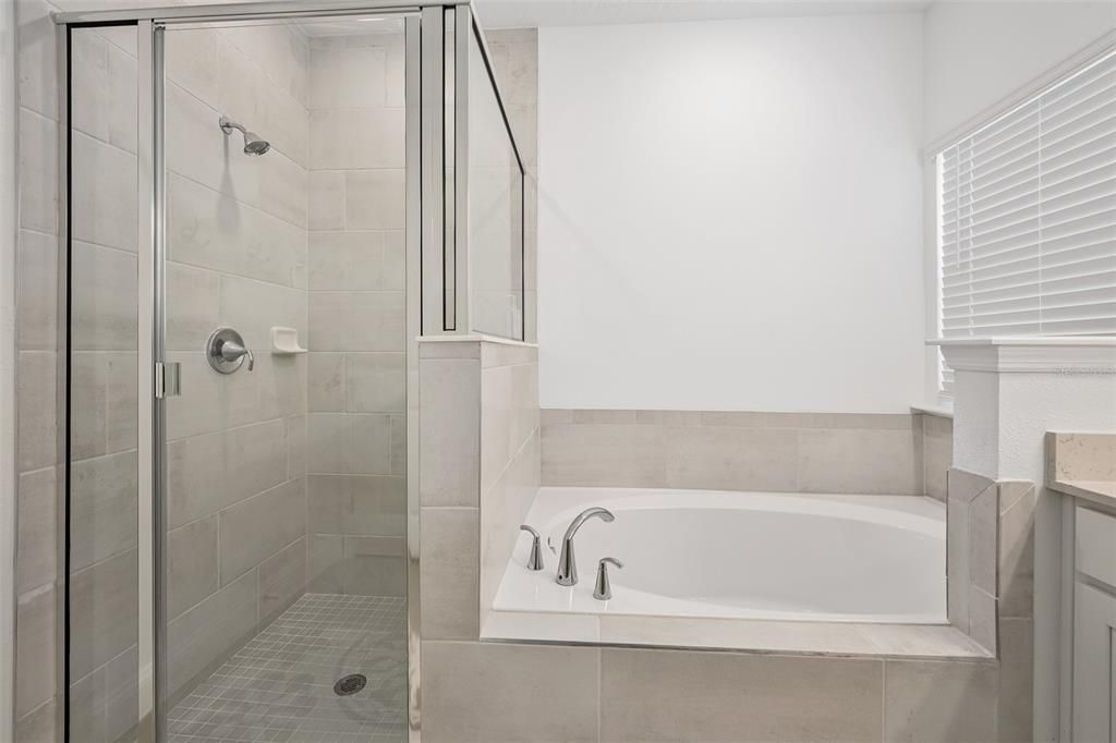 Separate tub and shower