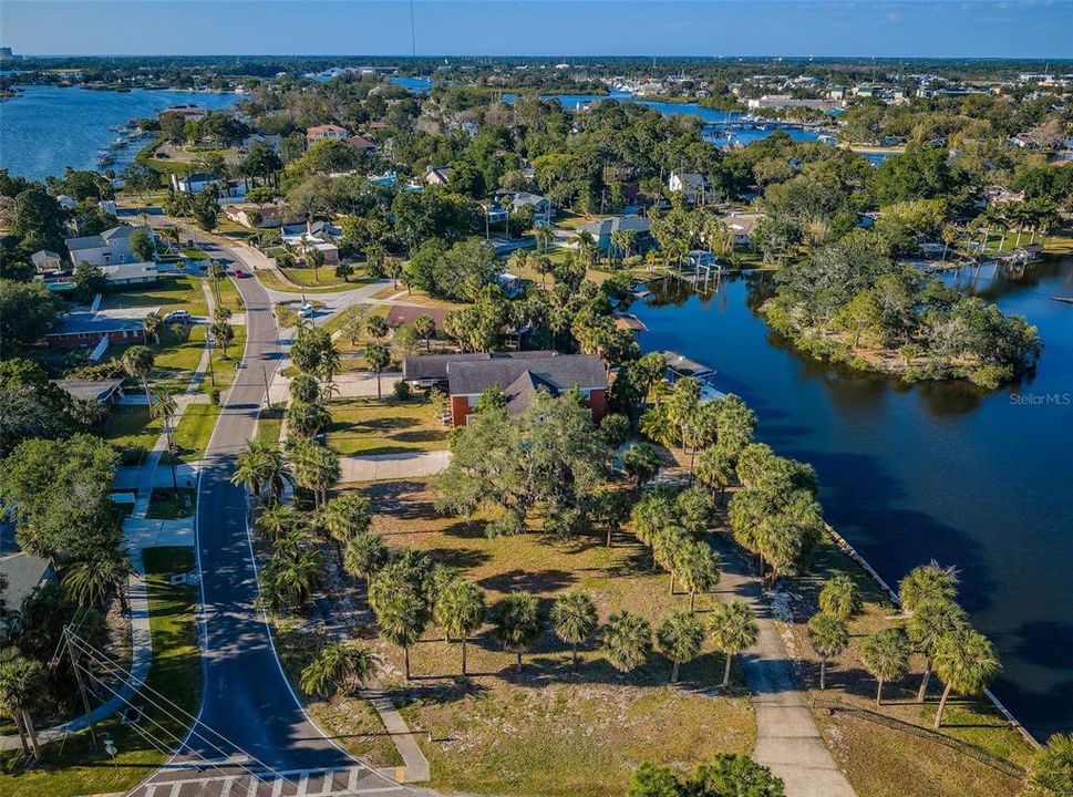 Aerial from Gulf Rd looking down the bayou