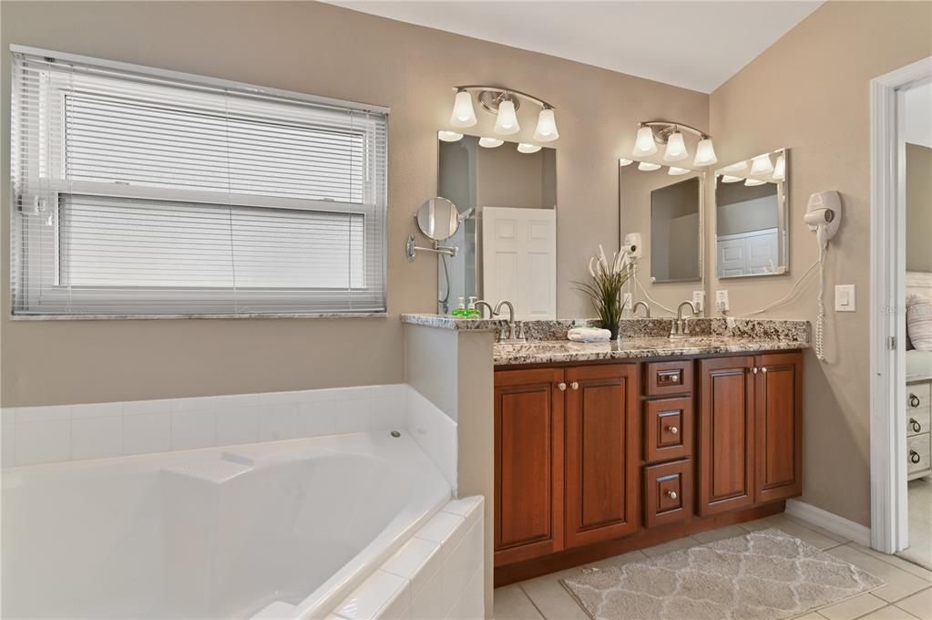 Primary bathroom with large soaking tub