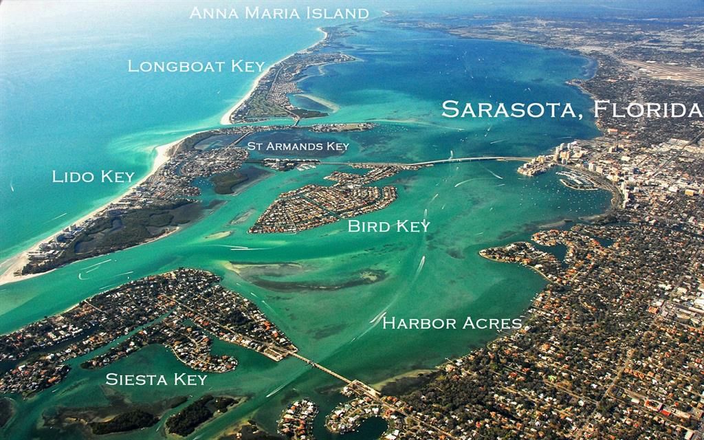 aerial view of the Keys of Sarasota