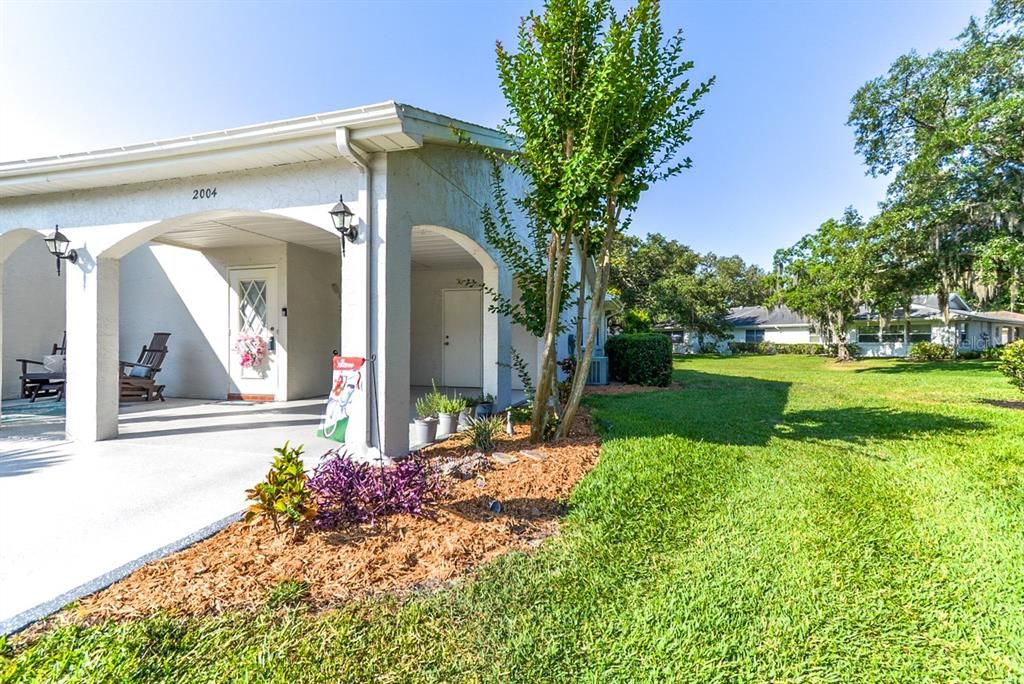 Lush grass side yard