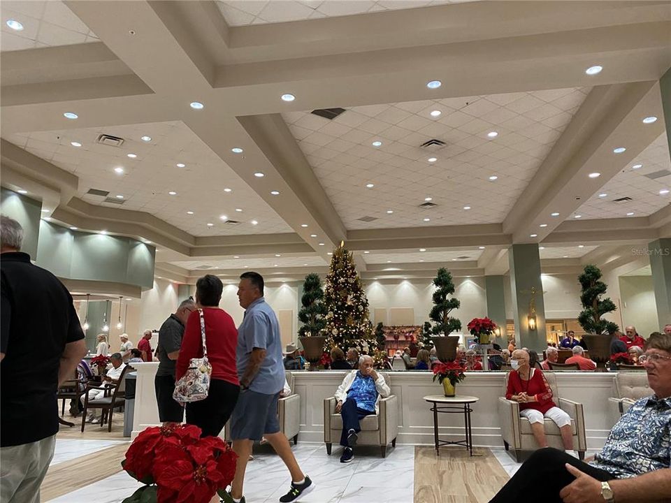 North Club lobby at Christmas