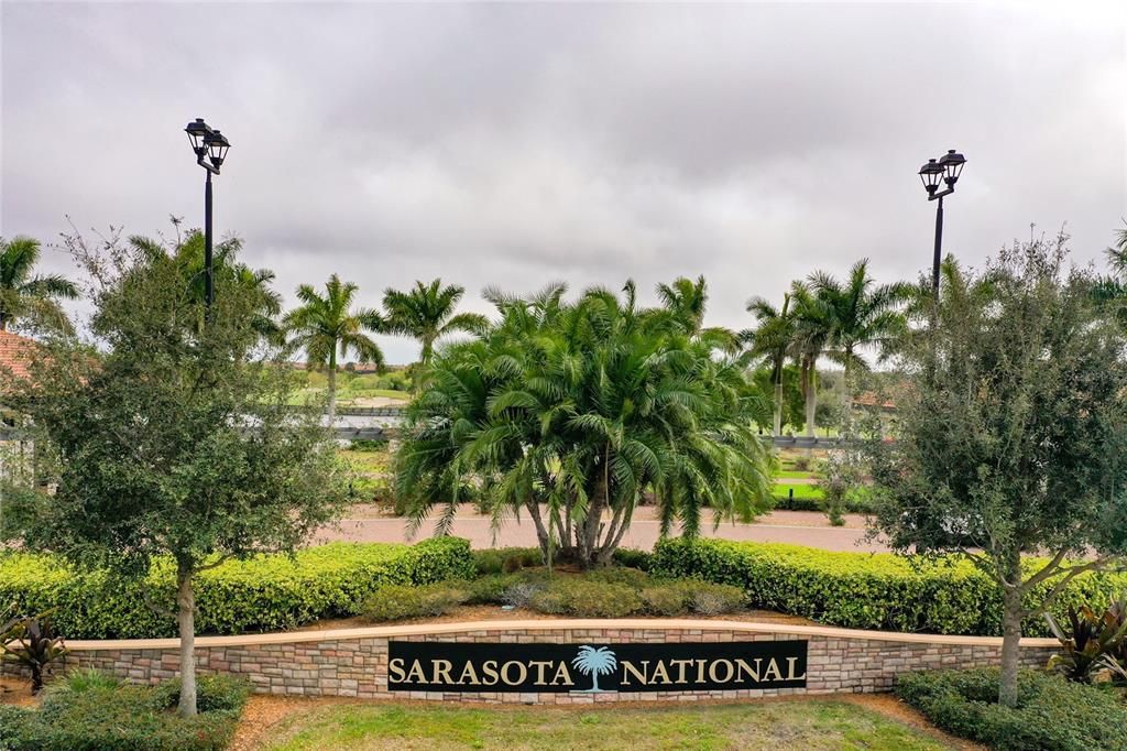 The entrance to Sarasota National at the Amenity center