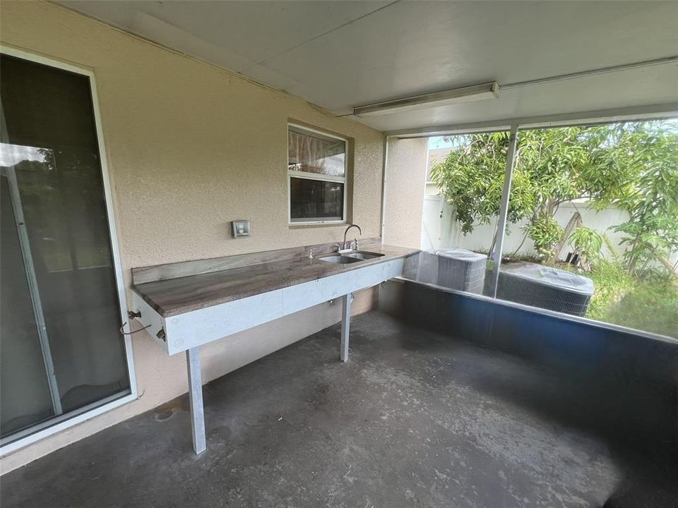 Outside porch with sink
