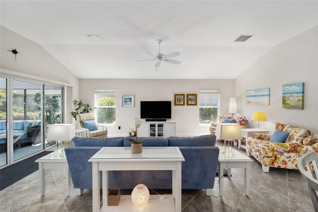 Living Room with Ceiling Fan