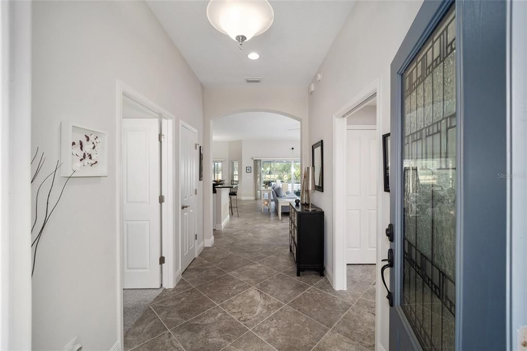 Leaded Glass Front Door and Side Lite