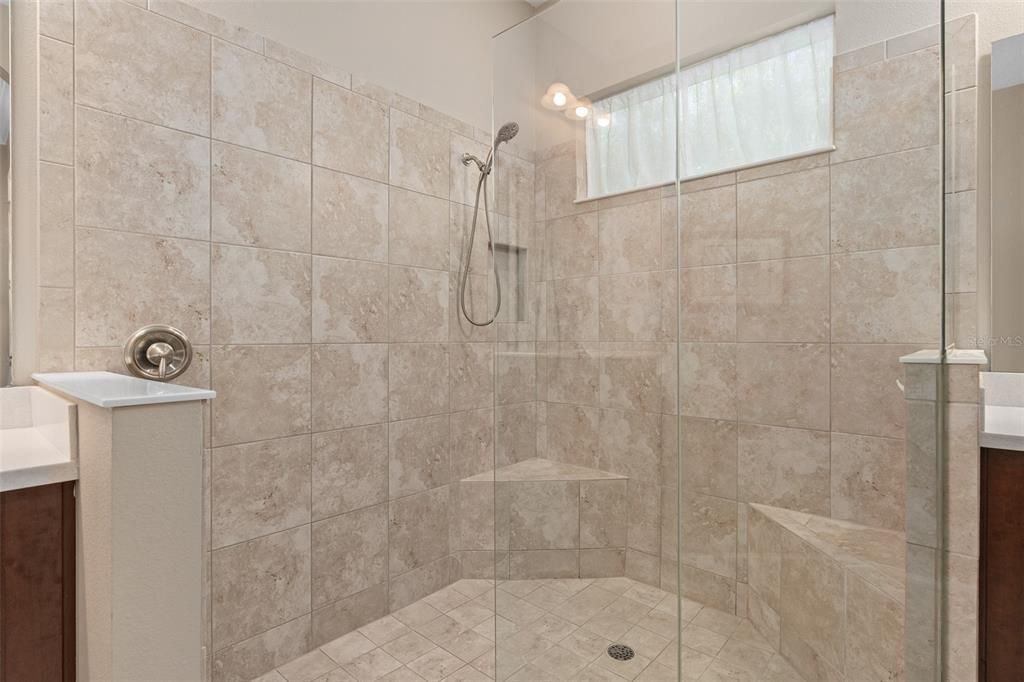 Primary En-Suite Bathroom Showerr with 2 Seats