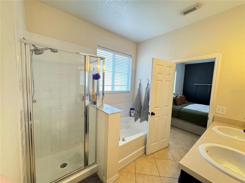 Primary Bathroom with shower and Garden Tub
