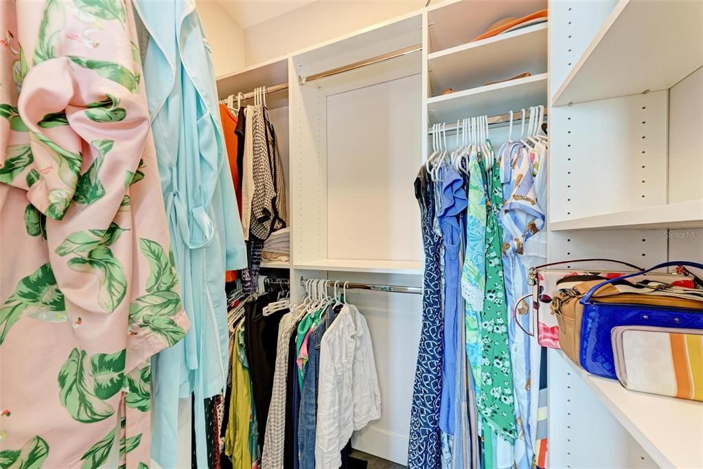 Walk-in closet with organizers throughout
