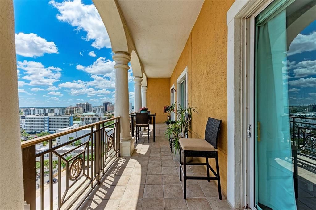 Large 40-foot balcony with forever views