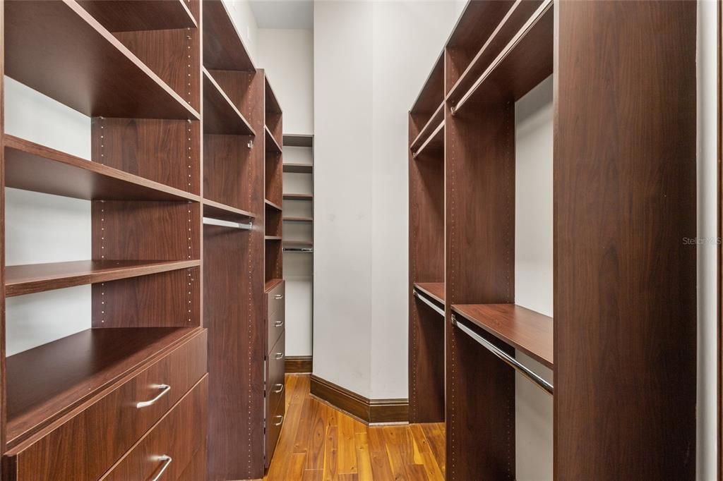 One of two primary closets --