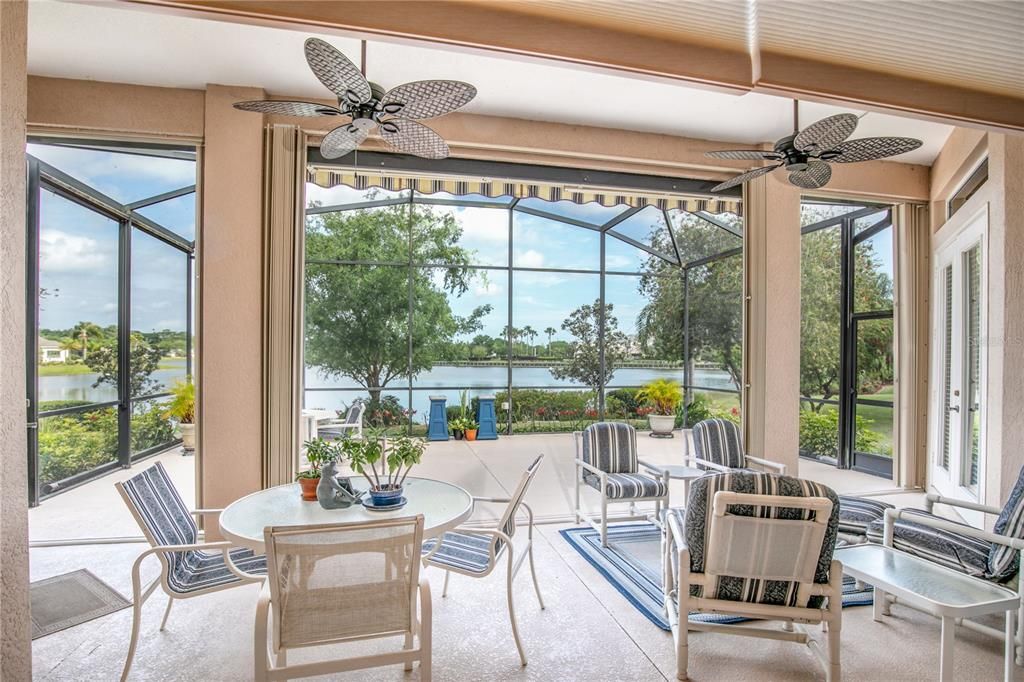 Beautiful lanai water views from living room