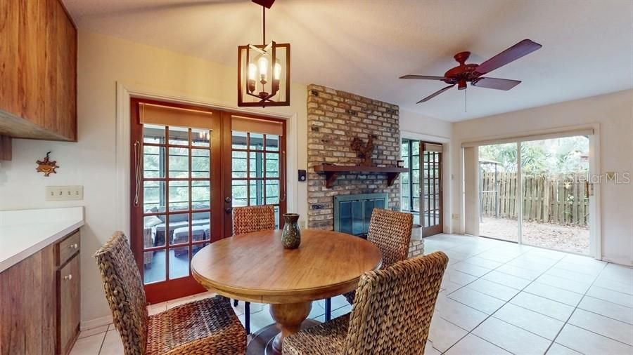 FAMILY ROOM WITH BRICK FIREPLACE