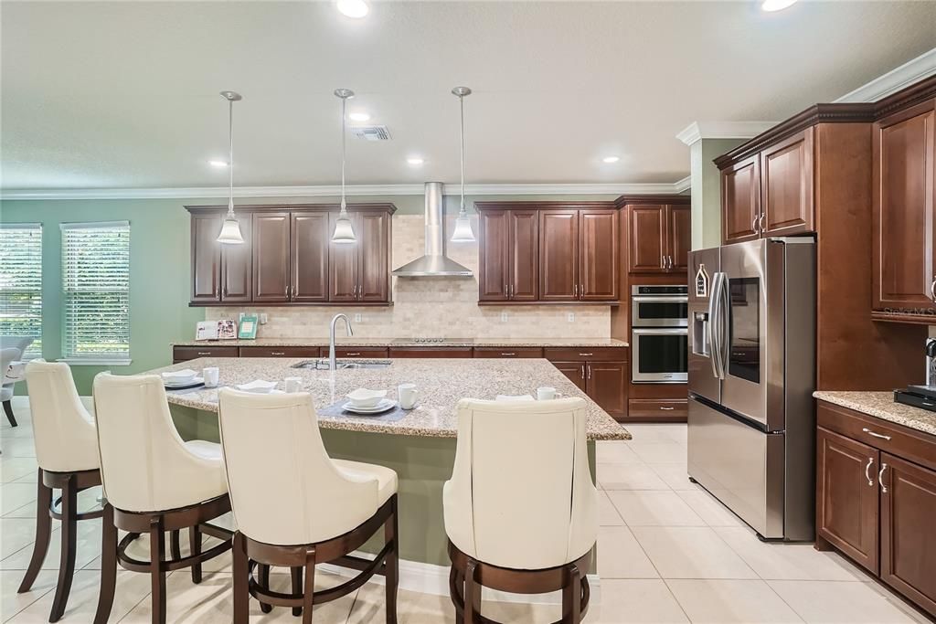 Huge luxury kitchen. Built-in microwave & convection oven, cooktop, and hood!