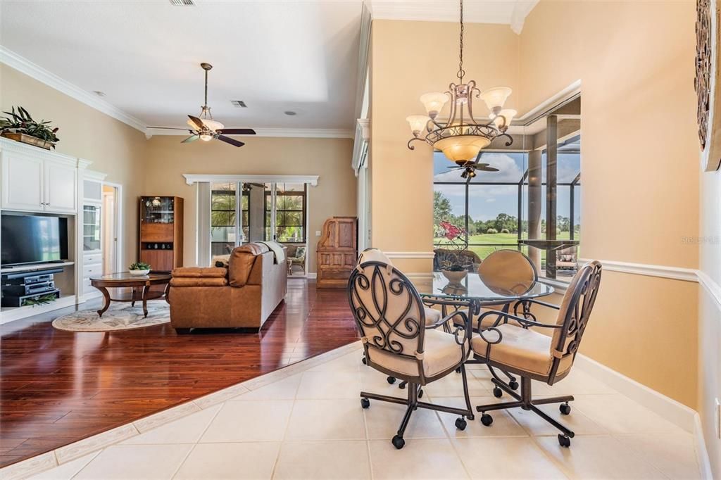 Eat-in area adjoins family room and kitchen