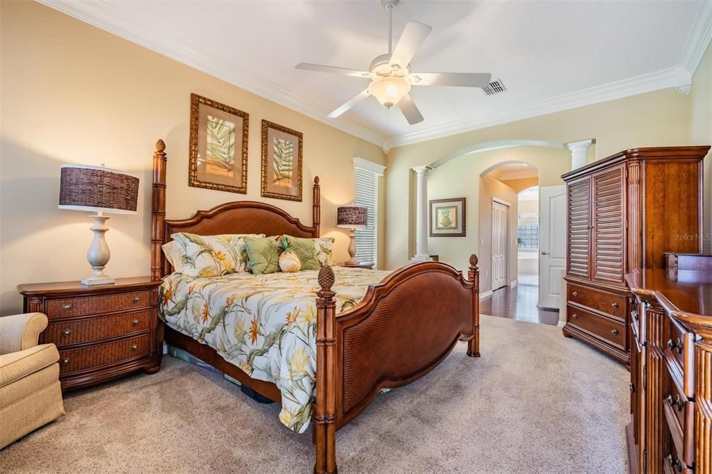 Arched doorways and room for a cozy sitting area