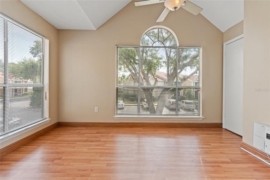 Nice Office space w/ lots of natural light, ceiling fan and storage closet
