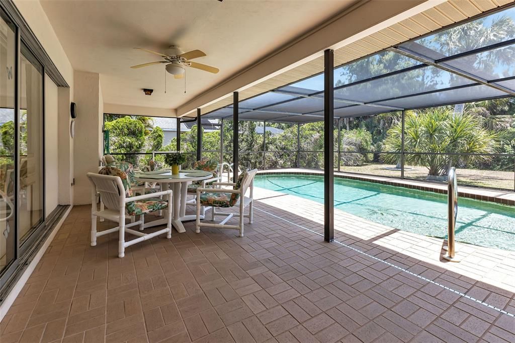 Solar heated pool and beautifully paved deck!