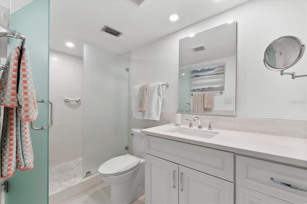 Updated Primary Bathroom with Walk-In Shower