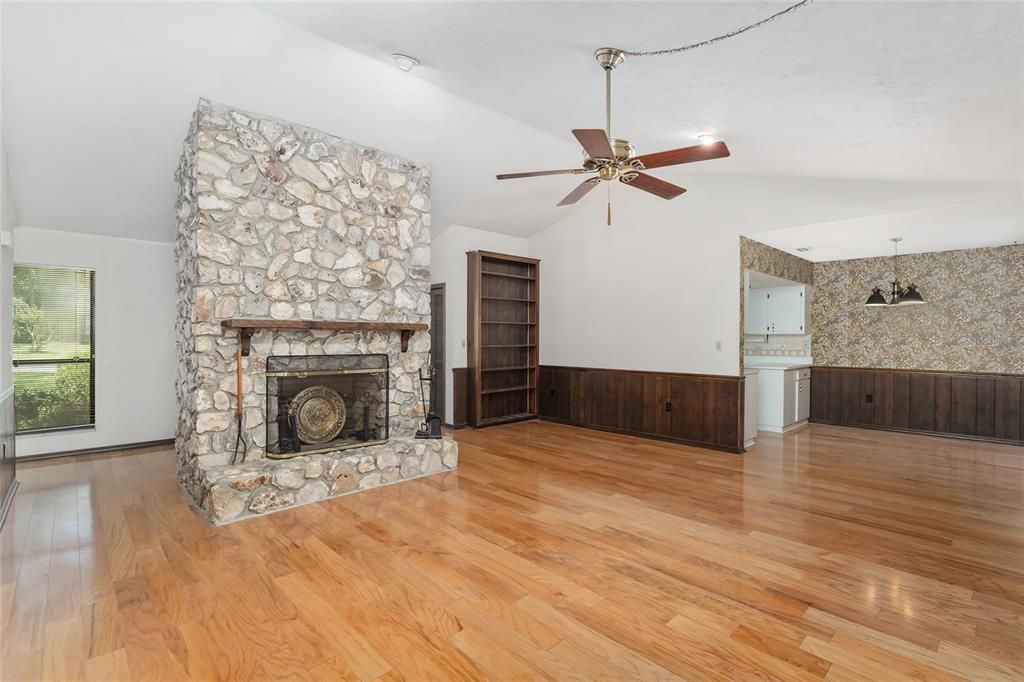 WAINSCOATING AND BUILT-INS IN FAMILY ROOM