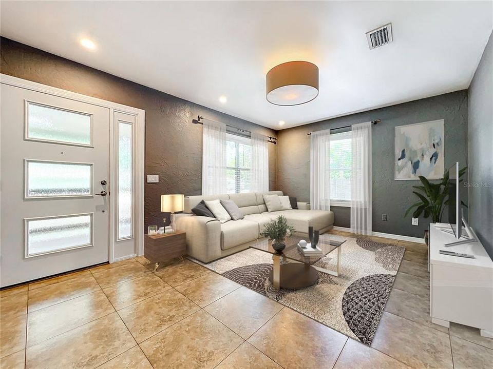 Living Room with plenty of Natural Light