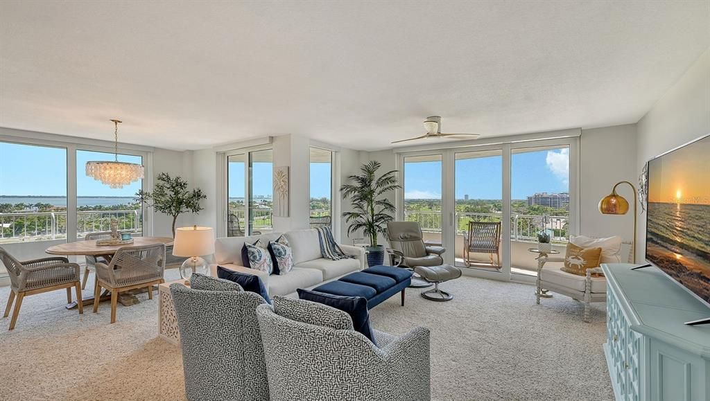 Panoramic views from inside the open 1,602 SF residence, plus all new windows.