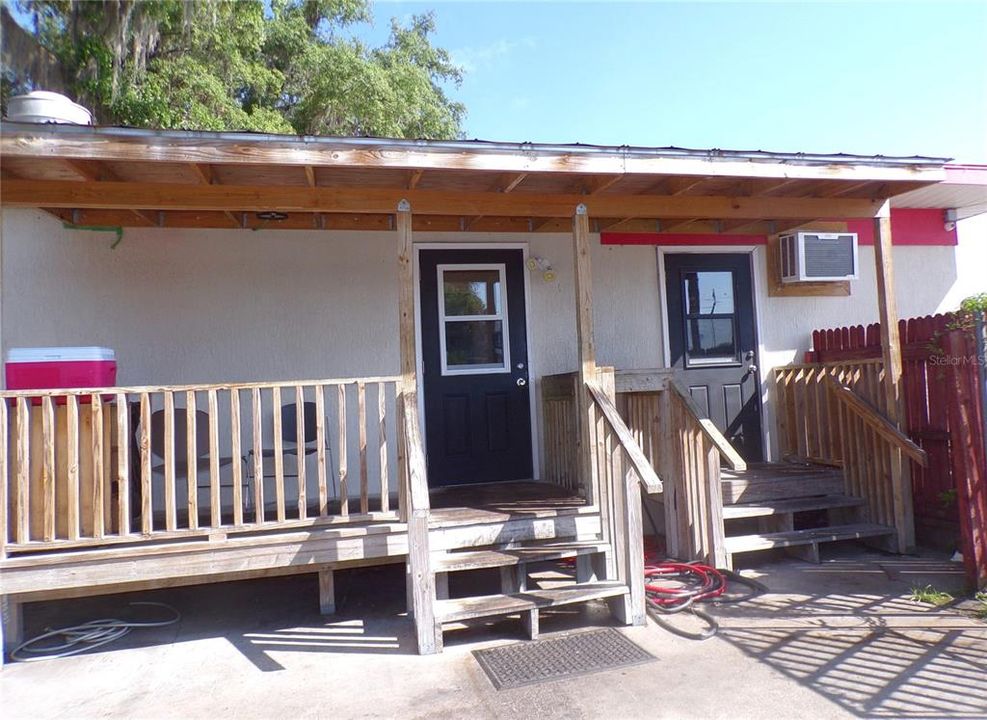 Nice covered porch for employees break