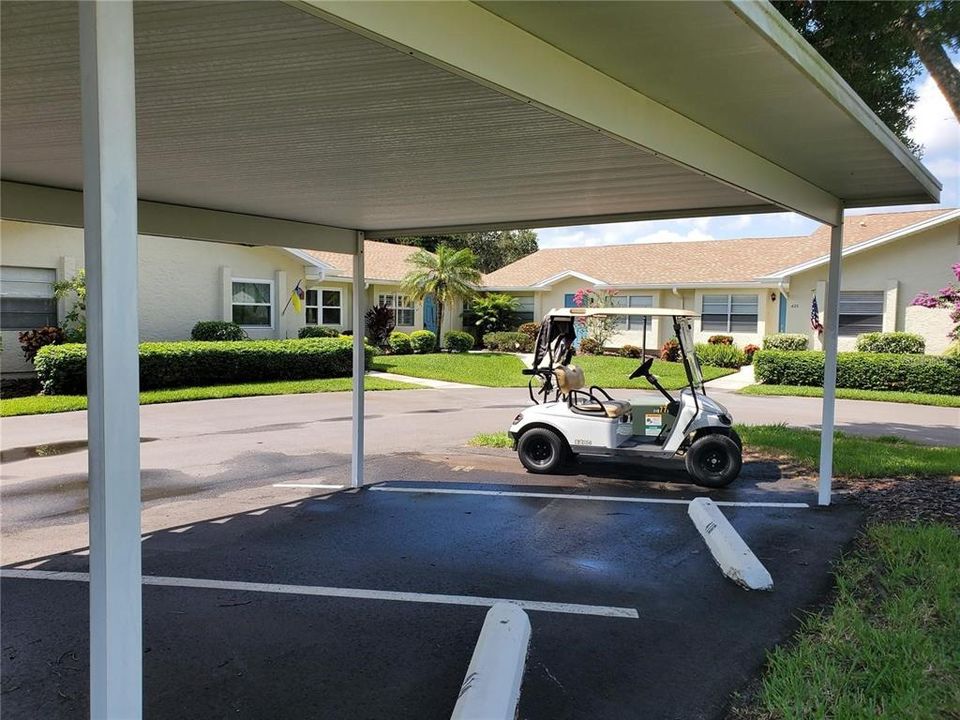 Covered Parking close to front door of condo