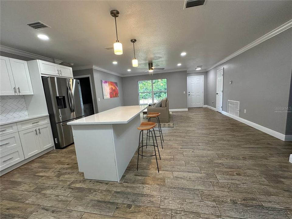 Kitchen and Great Room - Virtually Staged