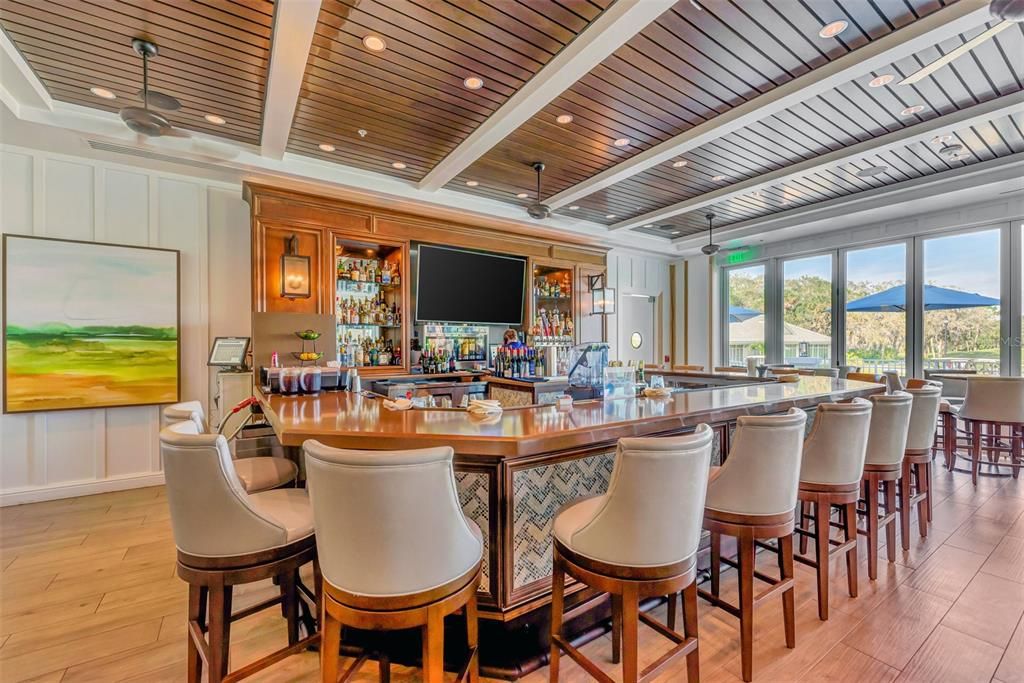 Head to the bar for a drink after a round of golf or before dinner