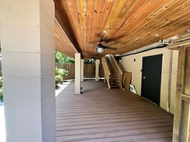 Upstairs Entry and Ground Floor Patio at Back Yard