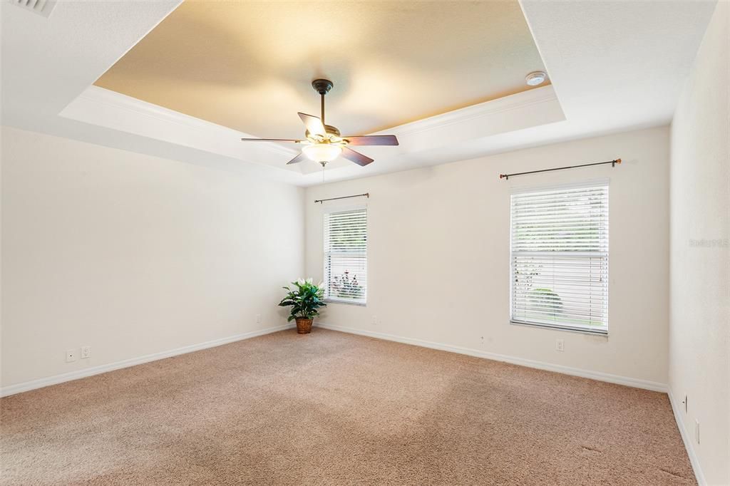 MASTER BEDROOM SUITE WITH BOX CEILING AND CROWN MOLDING