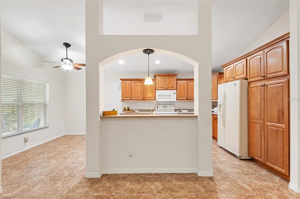 VIEW TOWARDS DINETTE AREA & KITCHEN