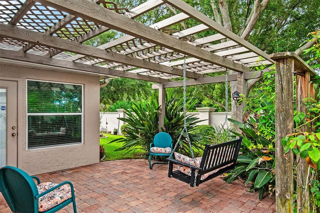 PATIO WITH PERGOLA. WHAT A LOVELY PLACE TO RELAX!