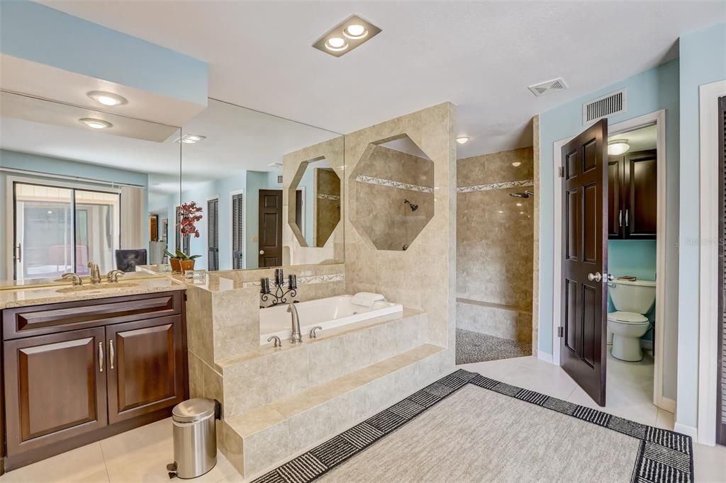 Master en suite bathroom large tub and separate shower