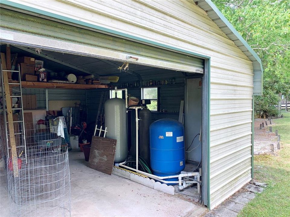 Detach shed with water softener