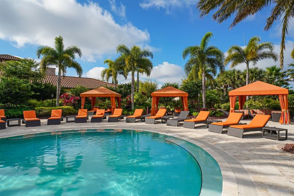 Cabanas around the pool