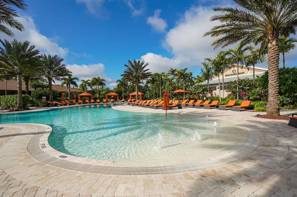 "Beach" area at the pool