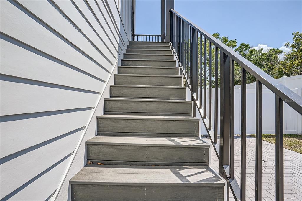 Stairs up to Carriage House