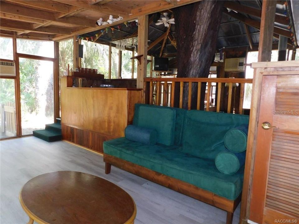 Living area on back porch