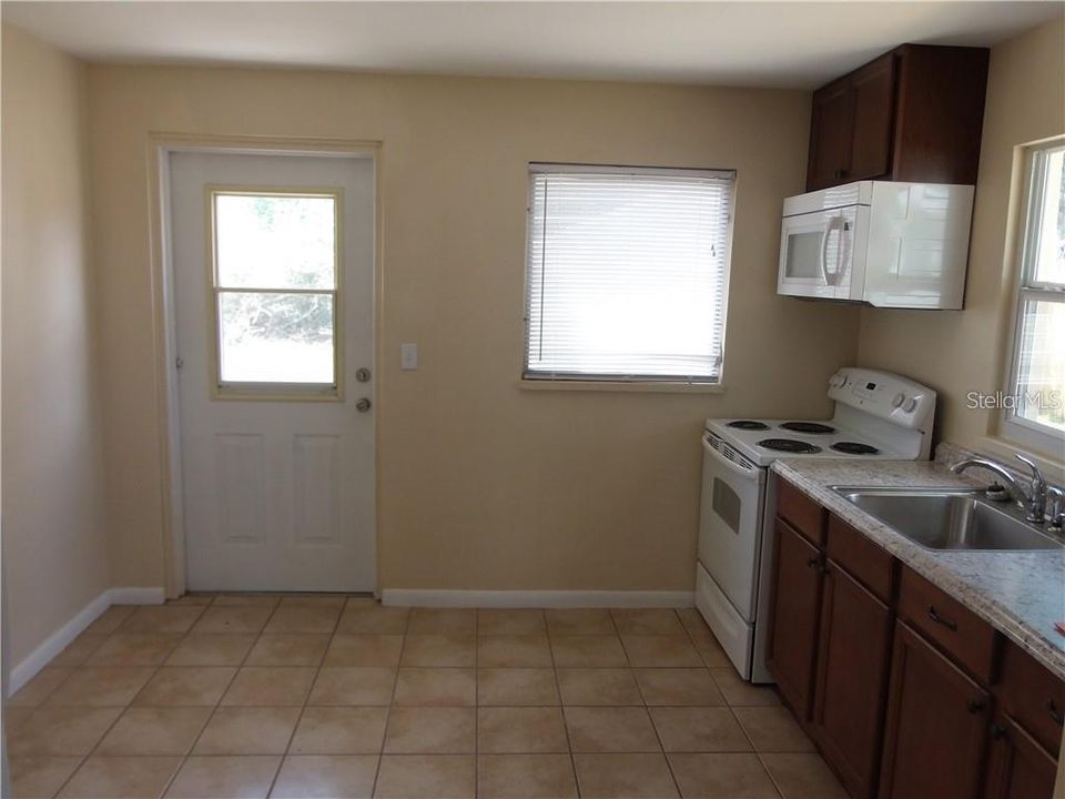 Kitchen With back door to garage