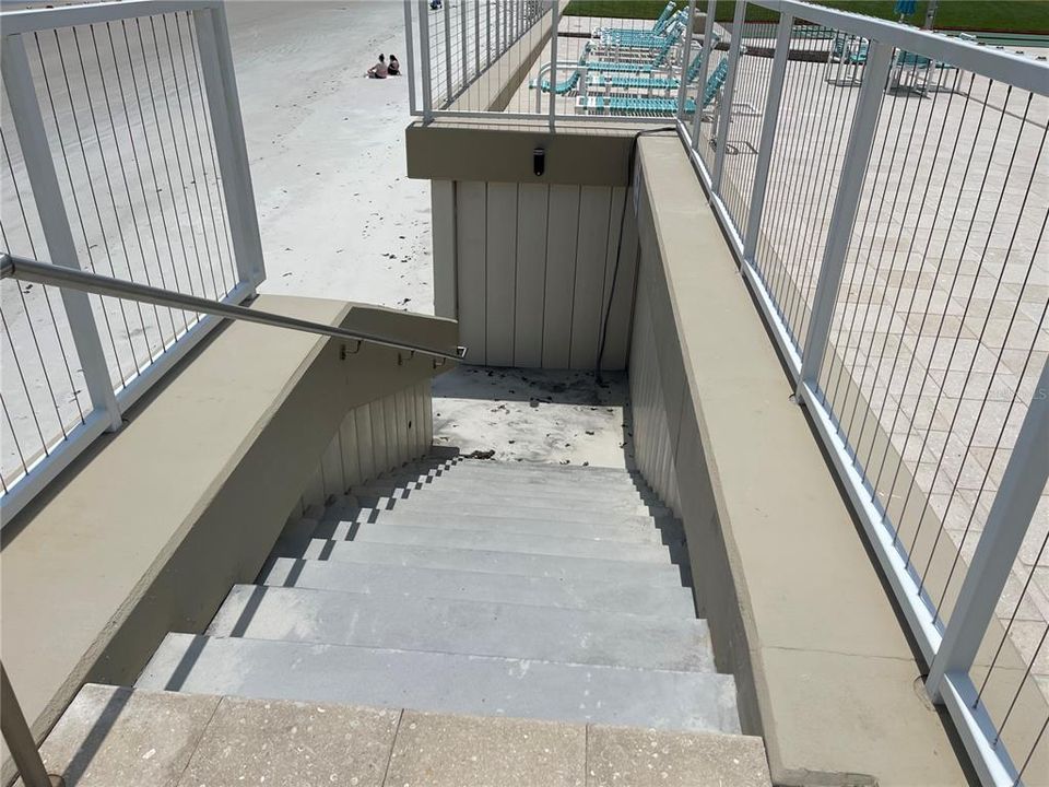 Newly installed beach staircase