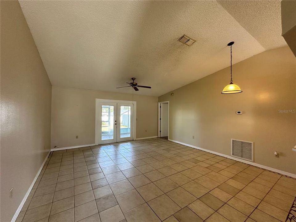 Living/Dining Room with Patio Doors