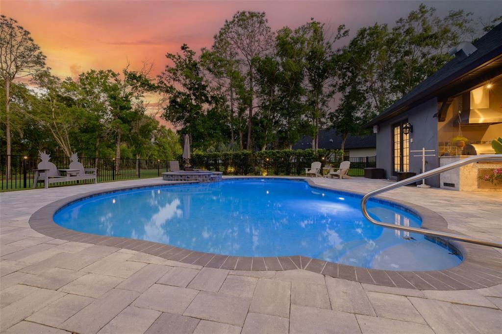 Pool and landscape night lighting