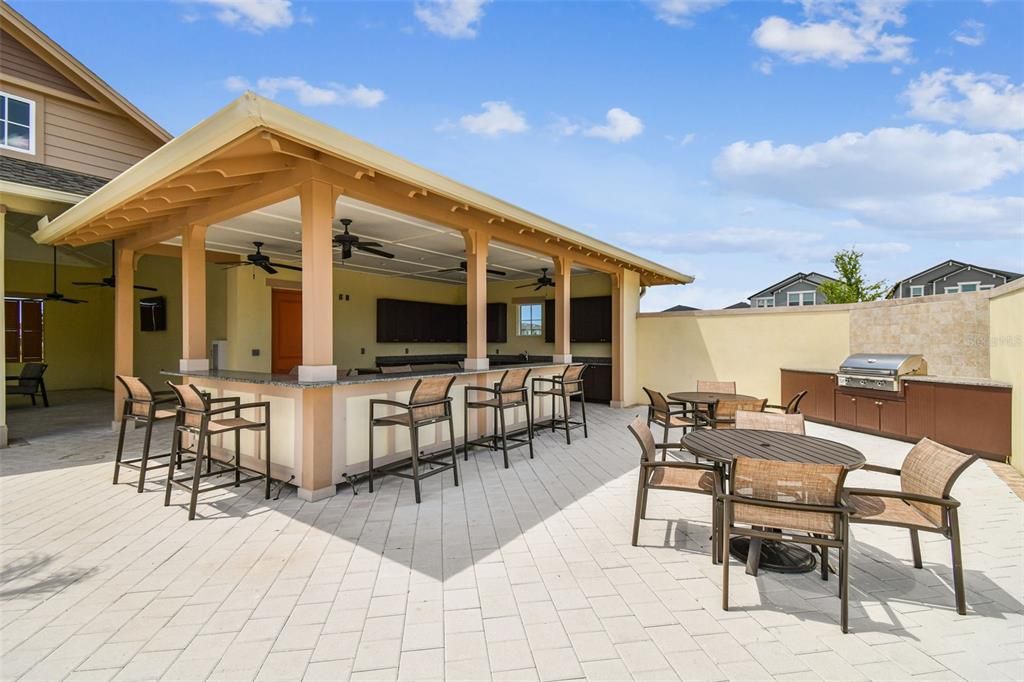 Community grilling and entertainment area.