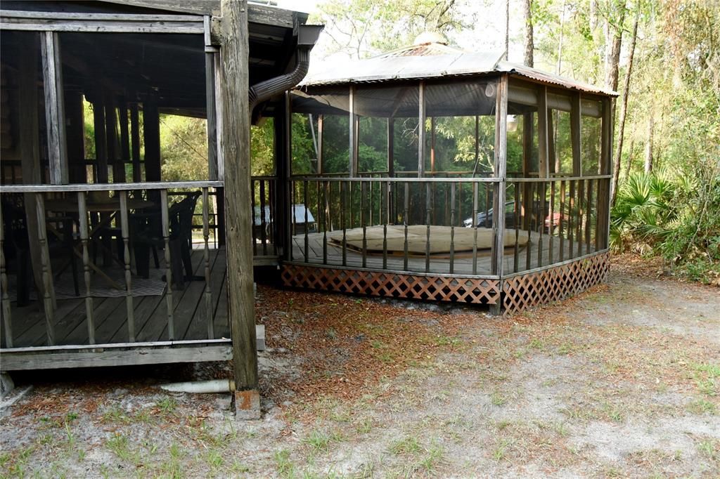 Another view of back porch and gazebo
